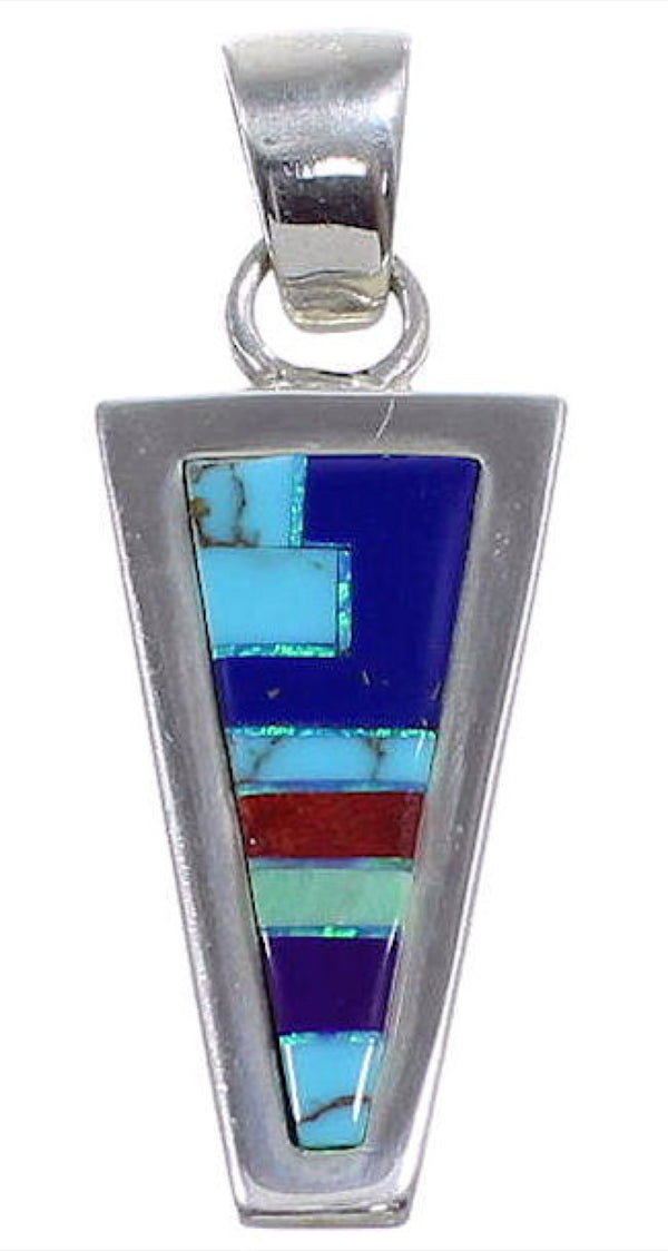 Varasite Turquoise Lapis Opal Apple Coral Sugilite Pendant ES17179